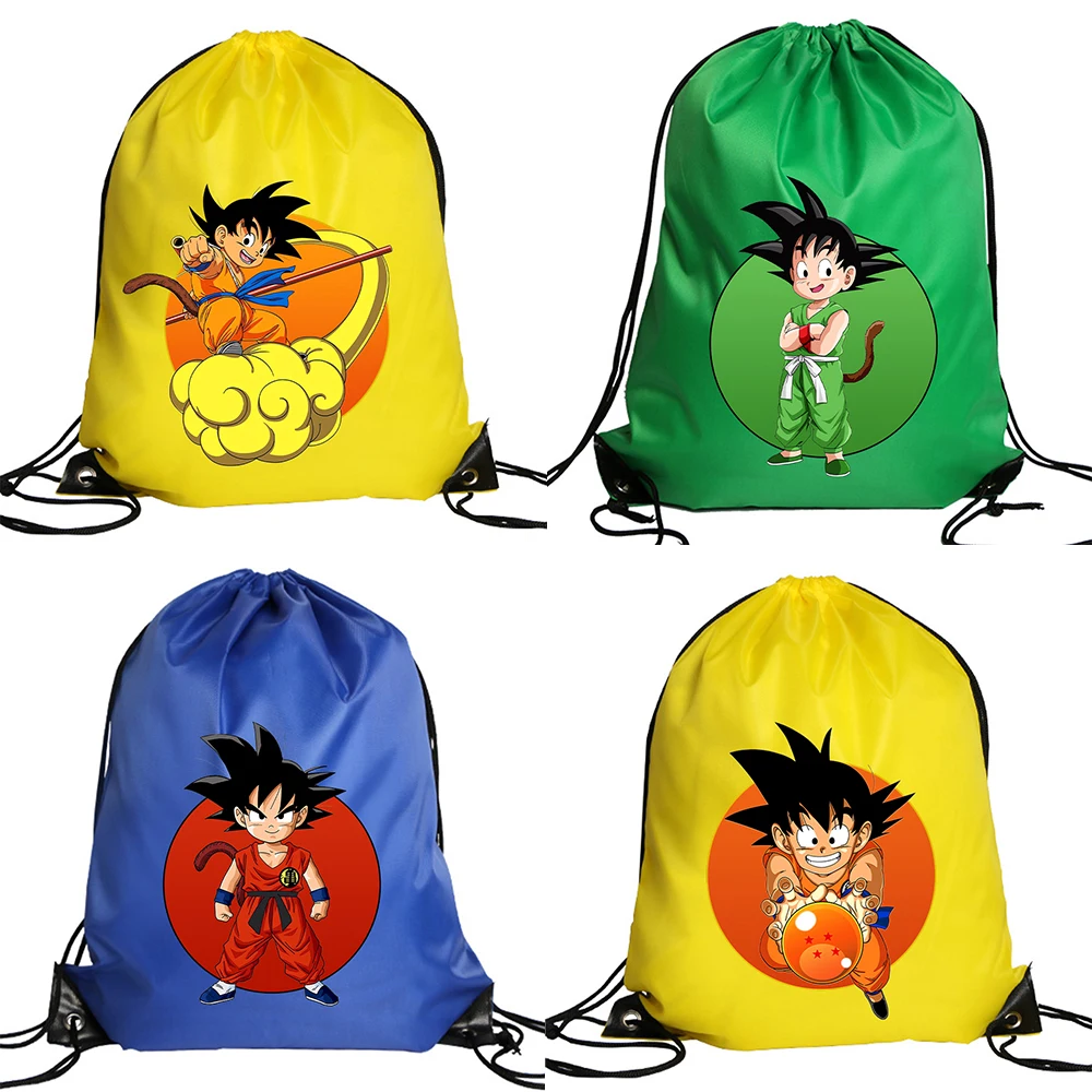 Drawstring Gym Bag - กระเป๋าเชือกรูดลายดราก้อนบอล ซุนโกคู กระเป๋าเป้สะพายหลังสำหรับออกกำลังกาย กระเป๋าเก็บของลายอนิเมะสุดเท่ กระเป๋าเดินทาง ของขวัญวันเกิด
