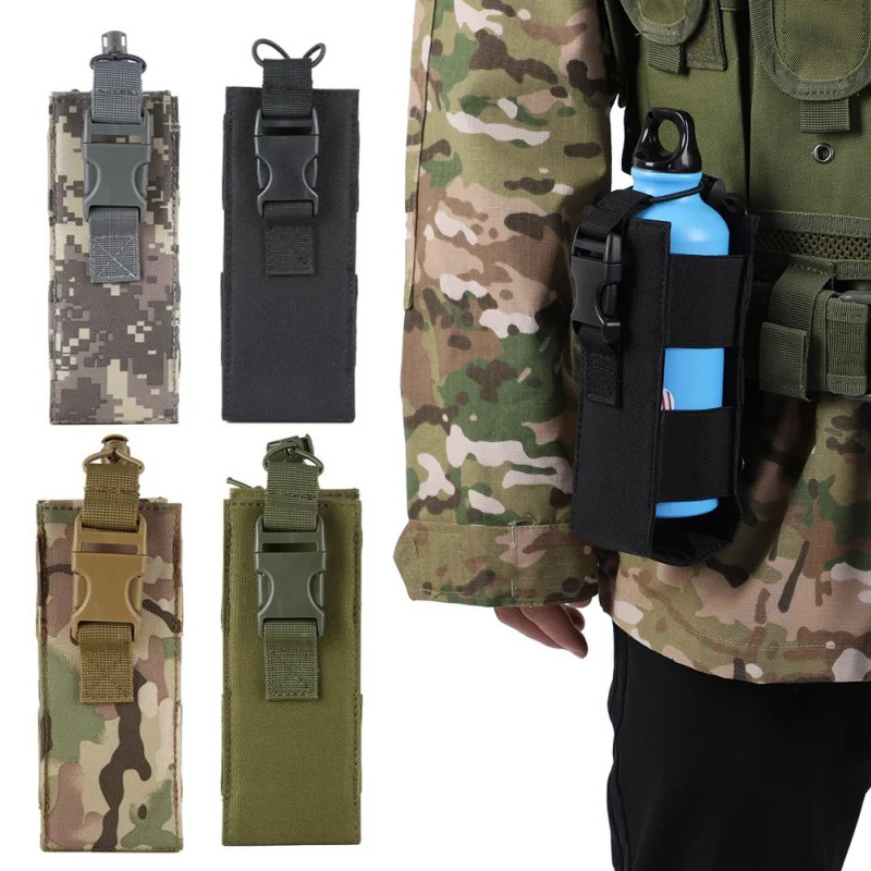 Hydration Pack Outdoor - กระเป๋าใส่ขวดน้ำแบบยุทธวิธีใหม่ ผ้าไนลอนแบบโมลล์ ปลอกหุ้มกระติกน้ำ กระเป๋าคาดเอว กระเป๋าใส่เครื่องส่งรับวิทยุ อุปกรณ์เสริมสำหรับกิจกรรมกลางแจ้ง