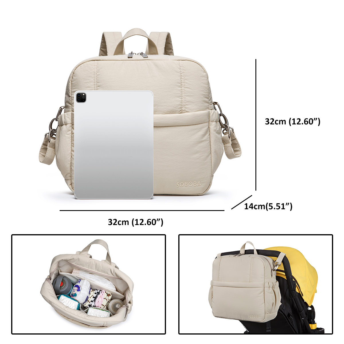 โซโบบากระเป๋าเป้สะพายหลังใส่ผ้ - Backpack Diaper Bag บทวิจารณ์และราคา